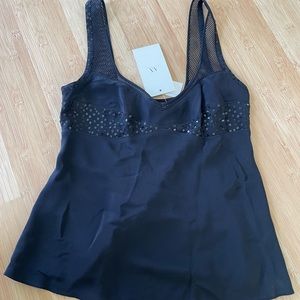 NWT Armani exchange silk sequin top